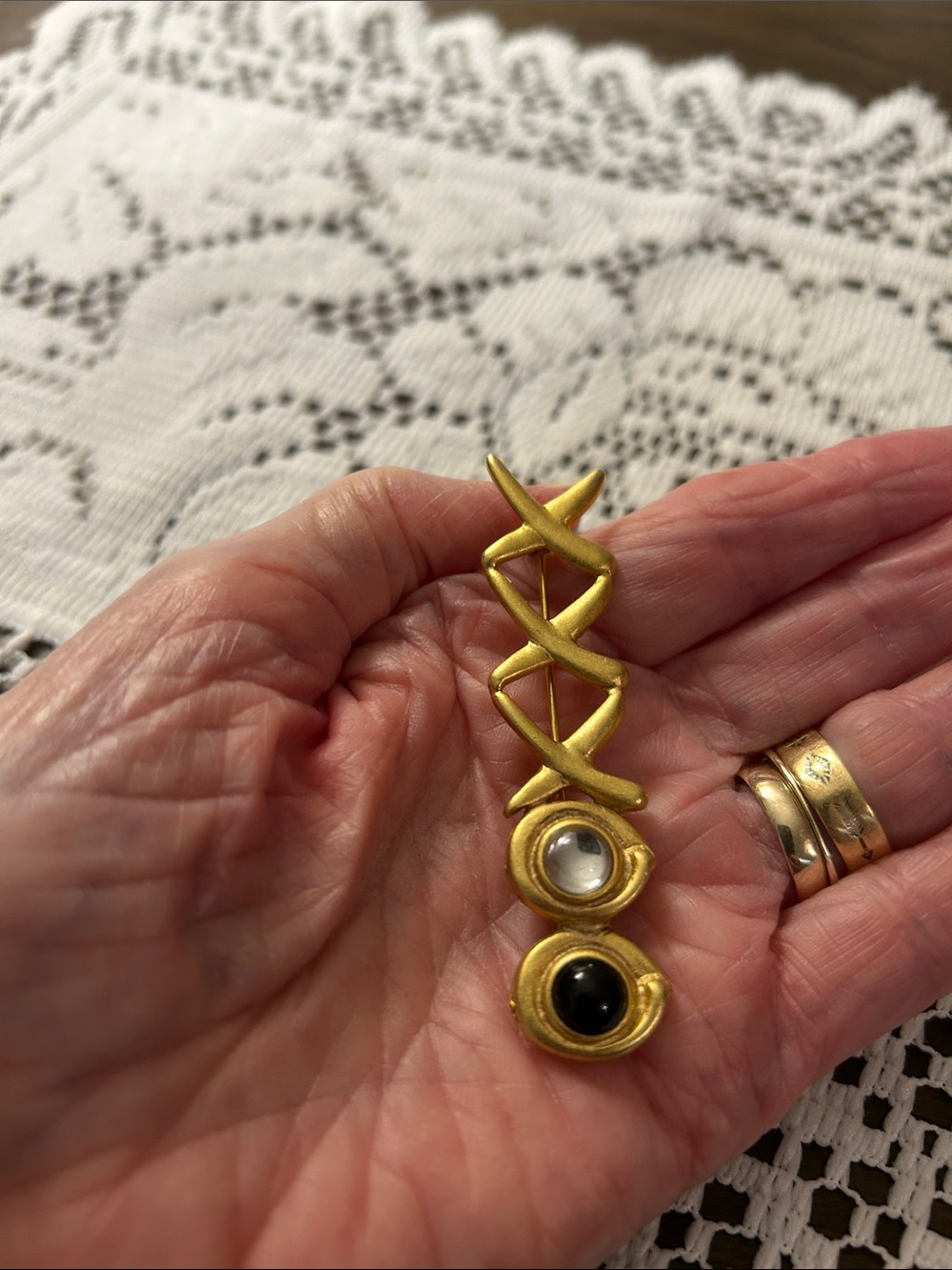 Vintage Hugs and Kisses Brooch